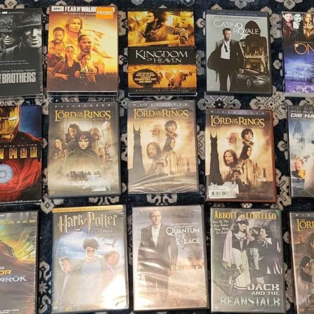 DVD Movie Lot - Band of Brothers, LOTR, Marvel, James Bond & More